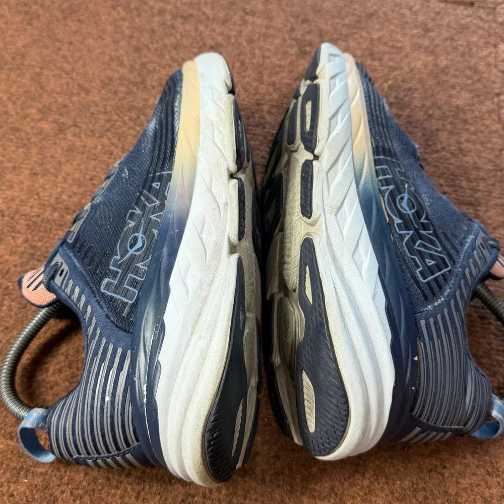 B- Hoka One One Bondi 6 Womens 7.5 Running Shoes Moonlit Ocean Pink 1019270 MIDP